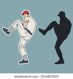 Baseball-Spieler Silhouette Vektorgrafik Batting do Home Run