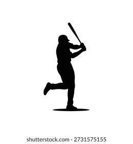 Silueta de jugador de béisbol Ilustración vectorial Negro