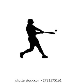 Baseballspieler Silhouette Vektorgrafik schwarz