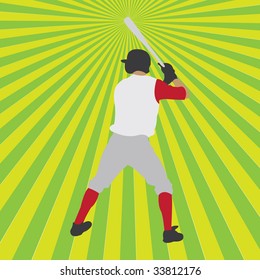 baseball player silhouette, vector illustration