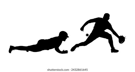 Baseball player silhouette vector illustrations,Baseball player detailed silhouettes