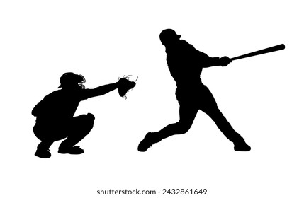 Baseball player silhouette vector illustrations,Baseball player detailed silhouettes