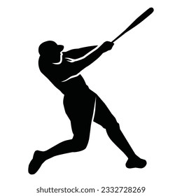 Baseball player silhouette vector, Softball silhouette pose collection