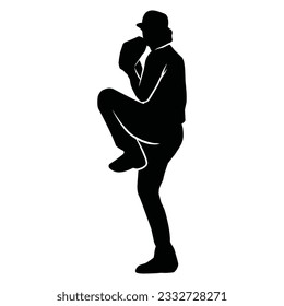 Baseball player silhouette vector, Softball silhouette pose collection