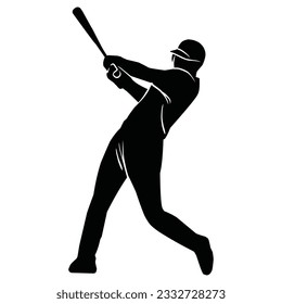 Baseball player silhouette vector, Softball silhouette pose collection