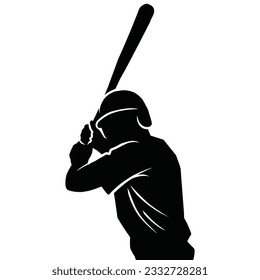 Baseball player silhouette vector, Softball silhouette pose collection