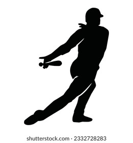 Baseball player silhouette vector, Softball silhouette pose collection