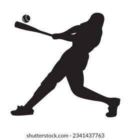 Baseball player silhouette vector Softball