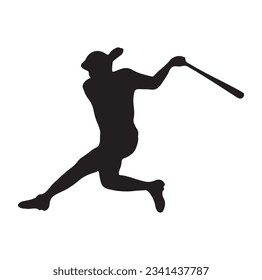 Baseball player silhouette vector Softball