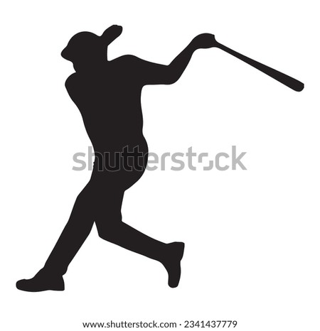 Baseball player silhouette vector Softball