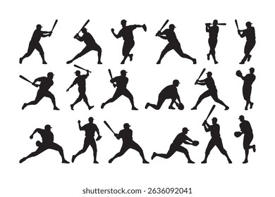 Baseball Player Silhouette Vector for Sports