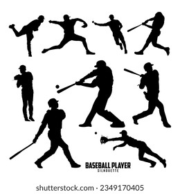 Baseball-Player-Silhouette-Vektorgrafik