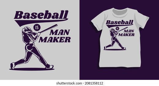Baseball player silhouettes tshirt design