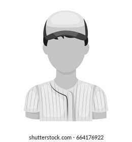 Baseball player. Baseball single icon in monochrome style vector symbol stock illustration web.