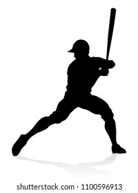 Baseball player in sports pose detailed silhouette