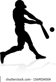 Baseball player in sports pose detailed silhouette