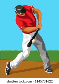 baseball player swinging a bat outdoors