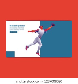 Baseball Player Try To Catch The Ball