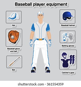 Baseball Player Uniform And Equipment