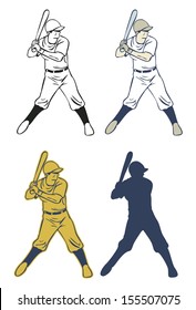 Baseball player, vector