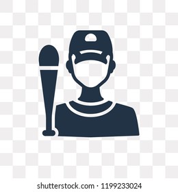 Baseball player vector icon isolated on transparent background, Baseball player transparency concept can be used web and mobile