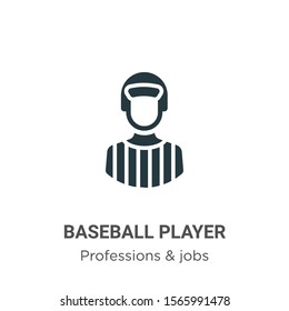 Baseball player vector icon on white background. Flat vector baseball player icon symbol sign from modern professions & jobs collection for mobile concept and web apps design.