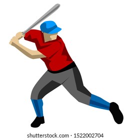 baseball player vector, illustration design character baseball player.