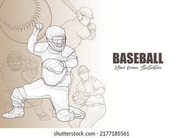 baseball player vector illustration. sport background design. baseball wallpaper