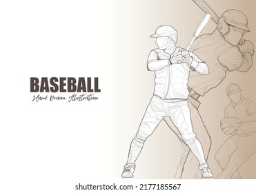 baseball player vector illustration. sport background design. baseball wallpaper