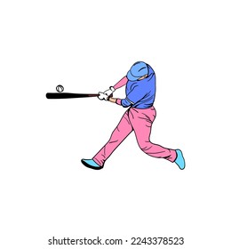 baseball player vector illustration, baseball sport