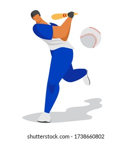 baseball player. vector image of a baseball player. athlete with a bat. hitting the ball