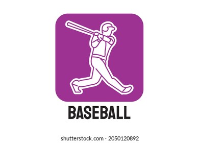 Baseball player vector line icon. batter and ball logo, equipment sign. sport pictogram illustration