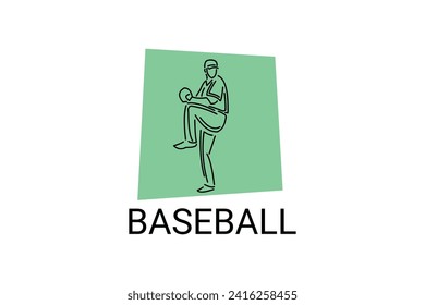 Baseball player vector line icon. batter and ball logo, equipment sign. sport pictogram illustration