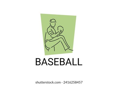 Baseball player vector line icon. batter and ball logo, equipment sign. sport pictogram illustration