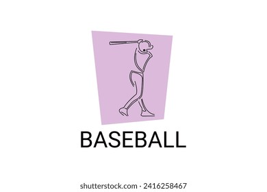 Baseball player vector line icon. batter and ball logo, equipment sign. sport pictogram illustration