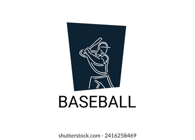 Baseball player vector line icon. batter and ball logo, equipment sign. sport pictogram illustration