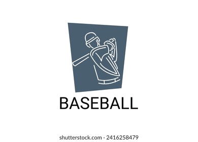 Baseball player vector line icon. batter and ball logo, equipment sign. sport pictogram illustration