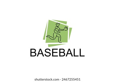 Baseball player vector line icon. batter and ball logo, equipment sign. sport pictogram illustration