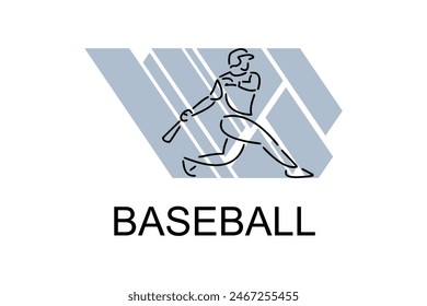 Baseball player vector line icon. batter and ball logo, equipment sign. sport pictogram illustration