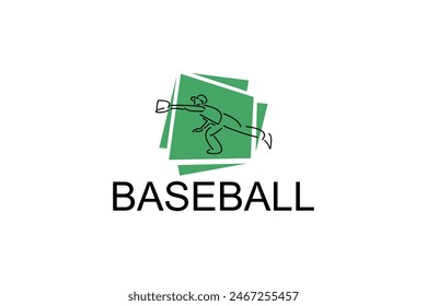 Baseball player vector line icon. batter and ball logo, equipment sign. sport pictogram illustration