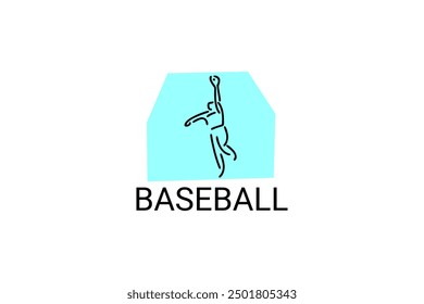 Baseball player vector line icon. batter and ball logo, equipment sign. sport pictogram illustration