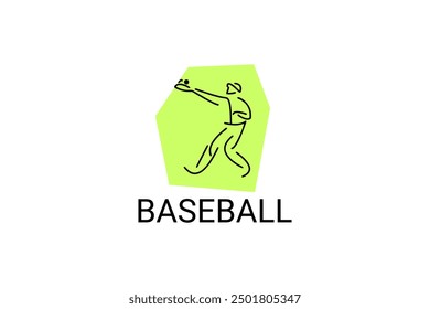 Baseball player vector line icon. batter and ball logo, equipment sign. sport pictogram illustration