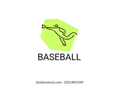 Baseball player vector line icon. batter and ball logo, equipment sign. sport pictogram illustration