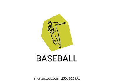 Baseball player vector line icon. batter and ball logo, equipment sign. sport pictogram illustration