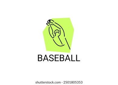 Baseball player vector line icon. batter and ball logo, equipment sign. sport pictogram illustration