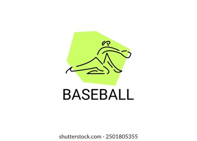 Baseball player vector line icon. batter and ball logo, equipment sign. sport pictogram illustration