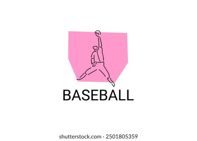 Baseball player vector line icon. batter and ball logo, equipment sign. sport pictogram illustration