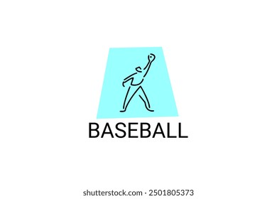 Baseball player vector line icon. batter and ball logo, equipment sign. sport pictogram illustration