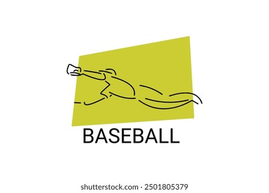 Baseball player vector line icon. batter and ball logo, equipment sign. sport pictogram illustration