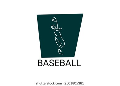 Baseball player vector line icon. batter and ball logo, equipment sign. sport pictogram illustration